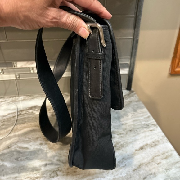 COACH MENS MESSENGER BRIEFCASE LAPTOP BAG BLACL LEATHER/Nylon trim 17x12 - Picture 10 of 12